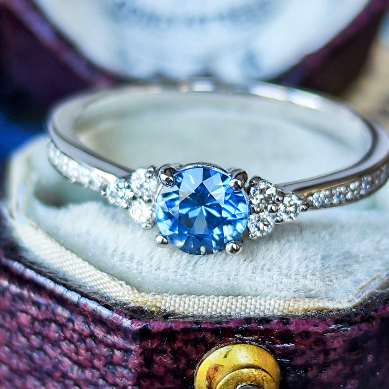 【カンチャナブリ産】天然サファイア 天然ダイヤモンド リング