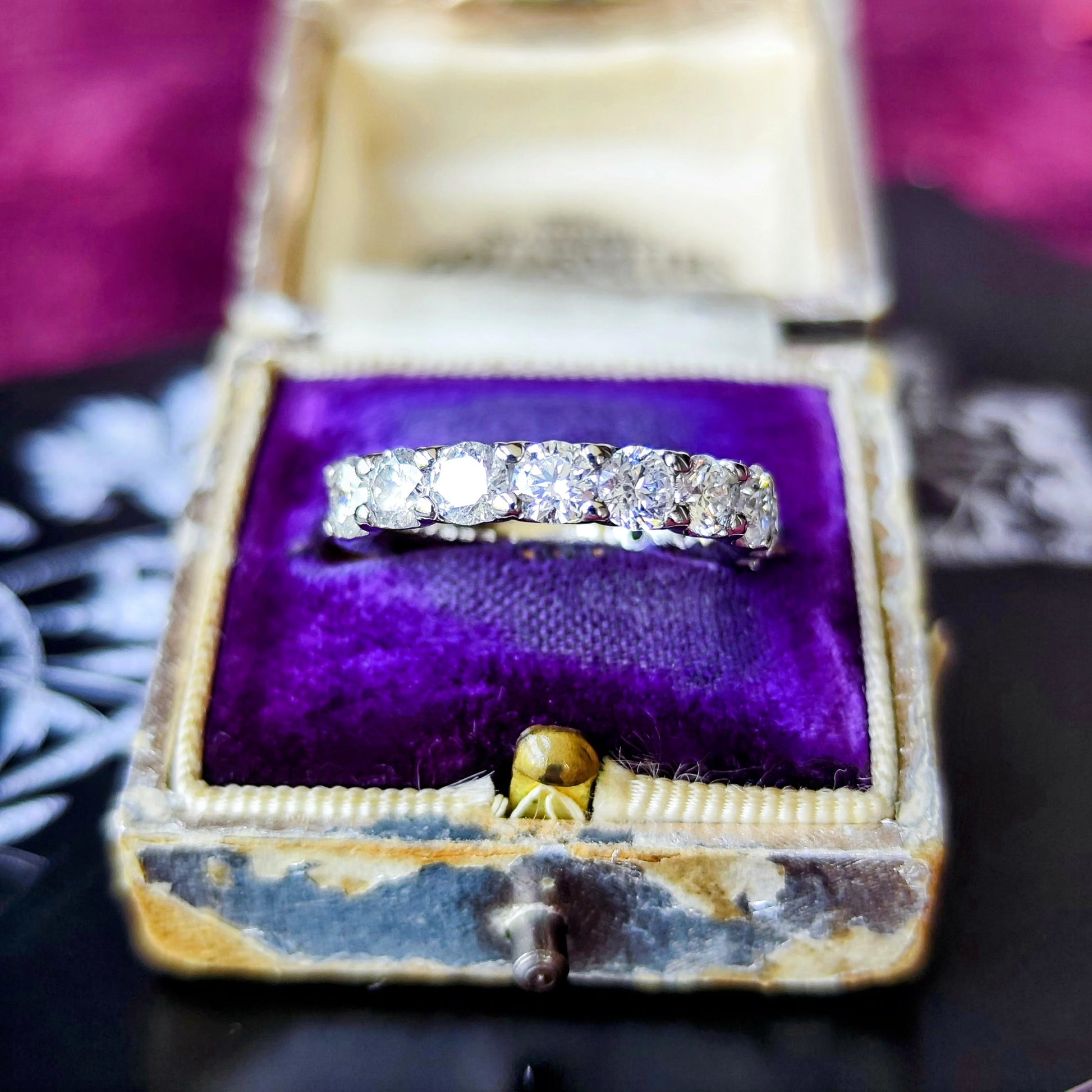 【2.10ct】天然ダイヤモンド ハーフエタニティリング