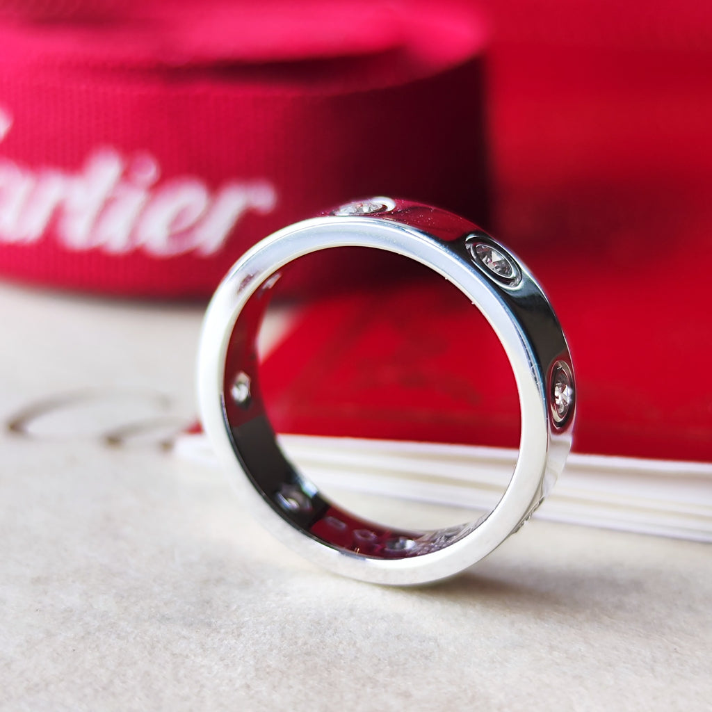 Cartier カルティエ ミニラブリング フルダイヤ 18金WG 45