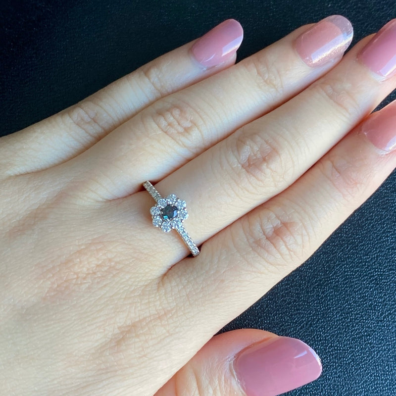 天然アレキサンドライト 天然ダイヤモンド リング