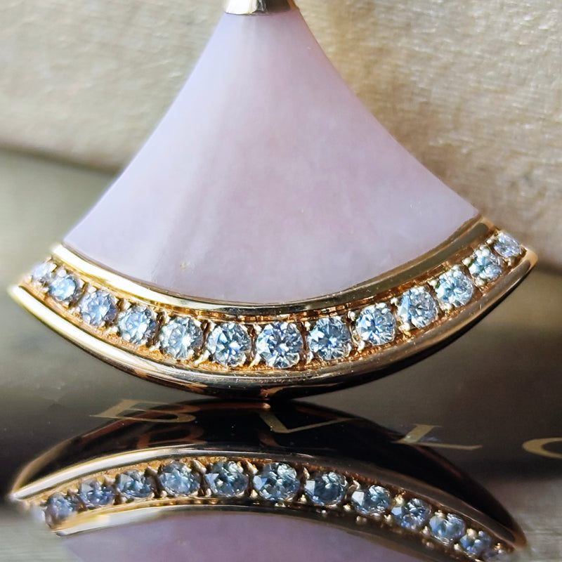 BVLGARI ブルガリ DIVAS' DREAM ディーヴァ ドリーム ピンクオパール ダイヤモンド ネックレス 18金PG