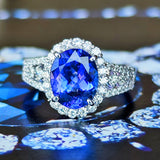天然タンザナイト 2.47ct 天然ダイヤモンド リング
