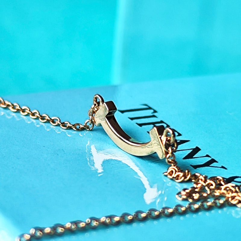 TIFFANY &Co ティファニー Tスマイル ミニ ネックレス 18金PG