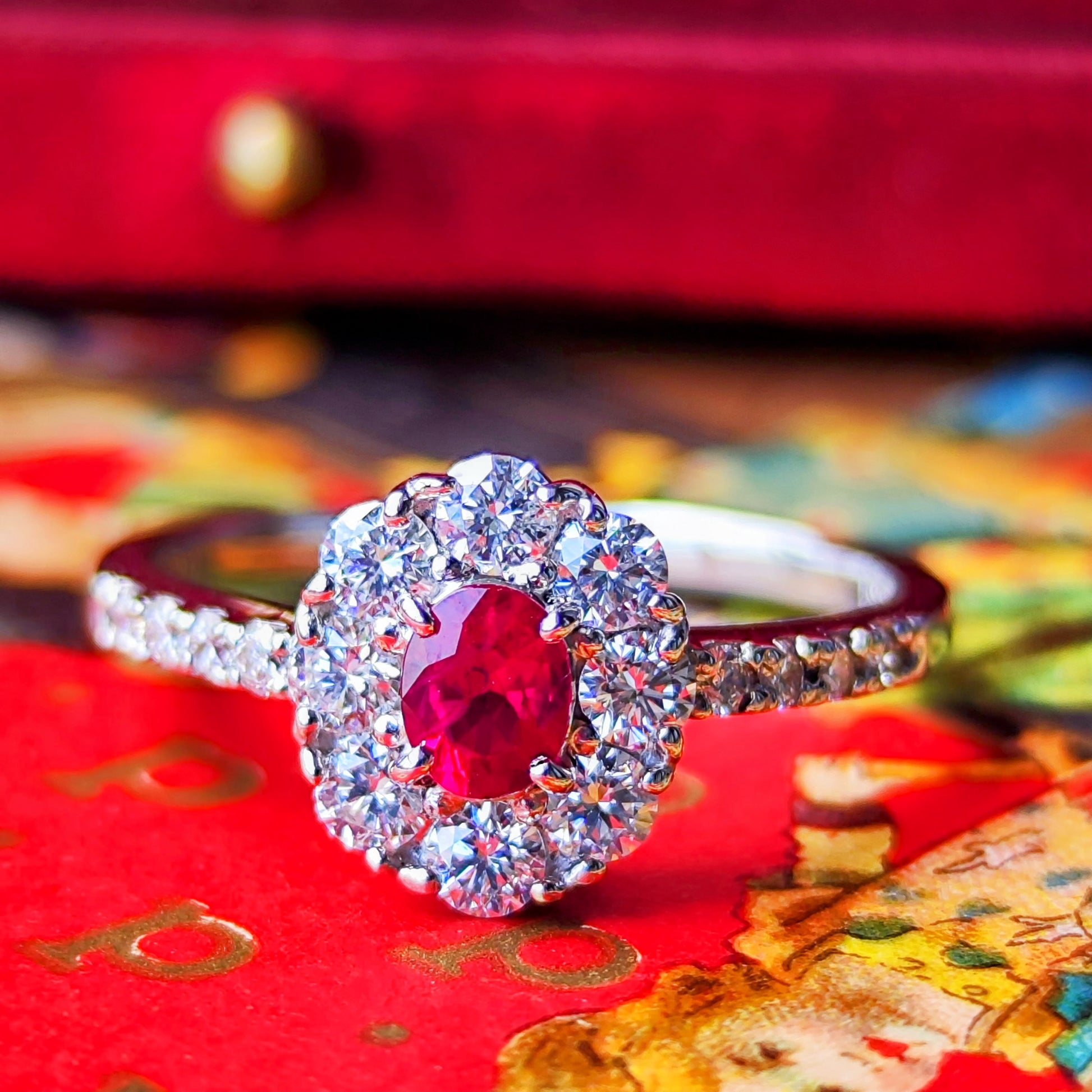 【ビルマ産ルビー】天然ルビー 0.310ct 天然ダイヤモンド リング