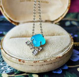 TASAKI 田崎真珠 シーブルーカルセドニー 天然ダイヤモンド ネックレス 18金WG