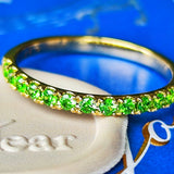 天然デマントイドガーネット ハーフエタニティリング 18金