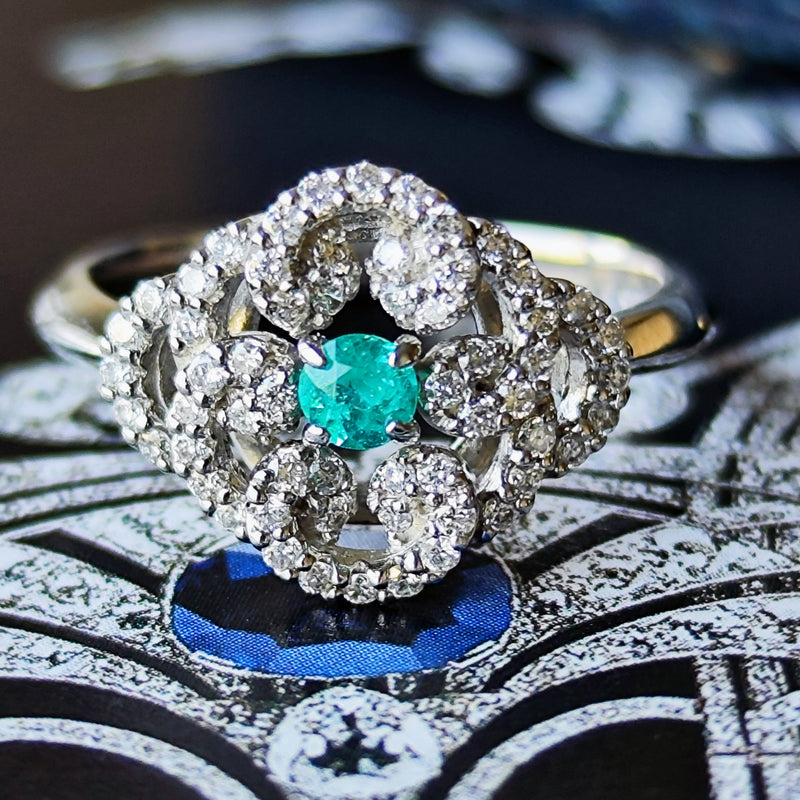 【ブラジル産 GIA】天然パライバトルマリン 天然ダイヤモンド リング