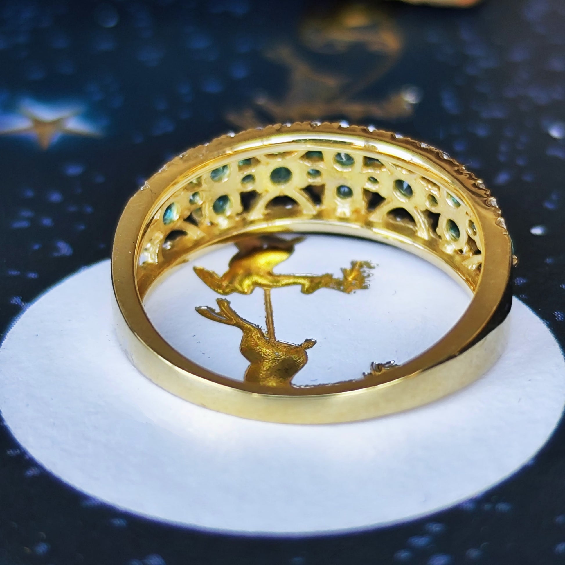 天然パライバトルマリン 天然ダイヤモンド 18金リング