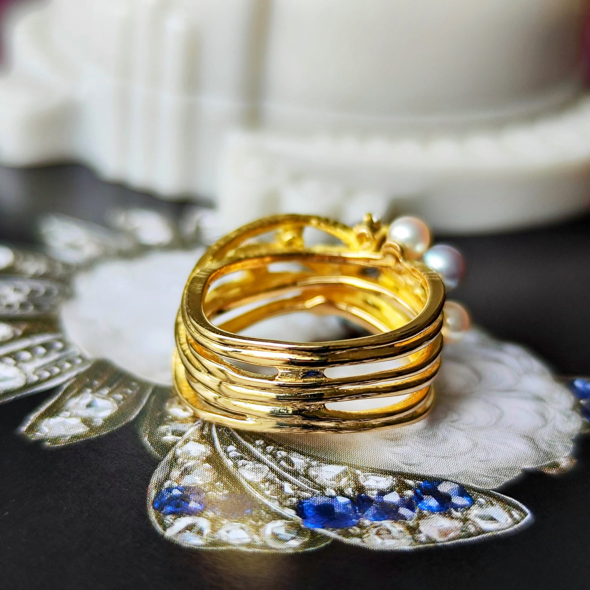 TASAKI 田崎真珠 あこや真珠 天然ダイヤモンド 18金リング