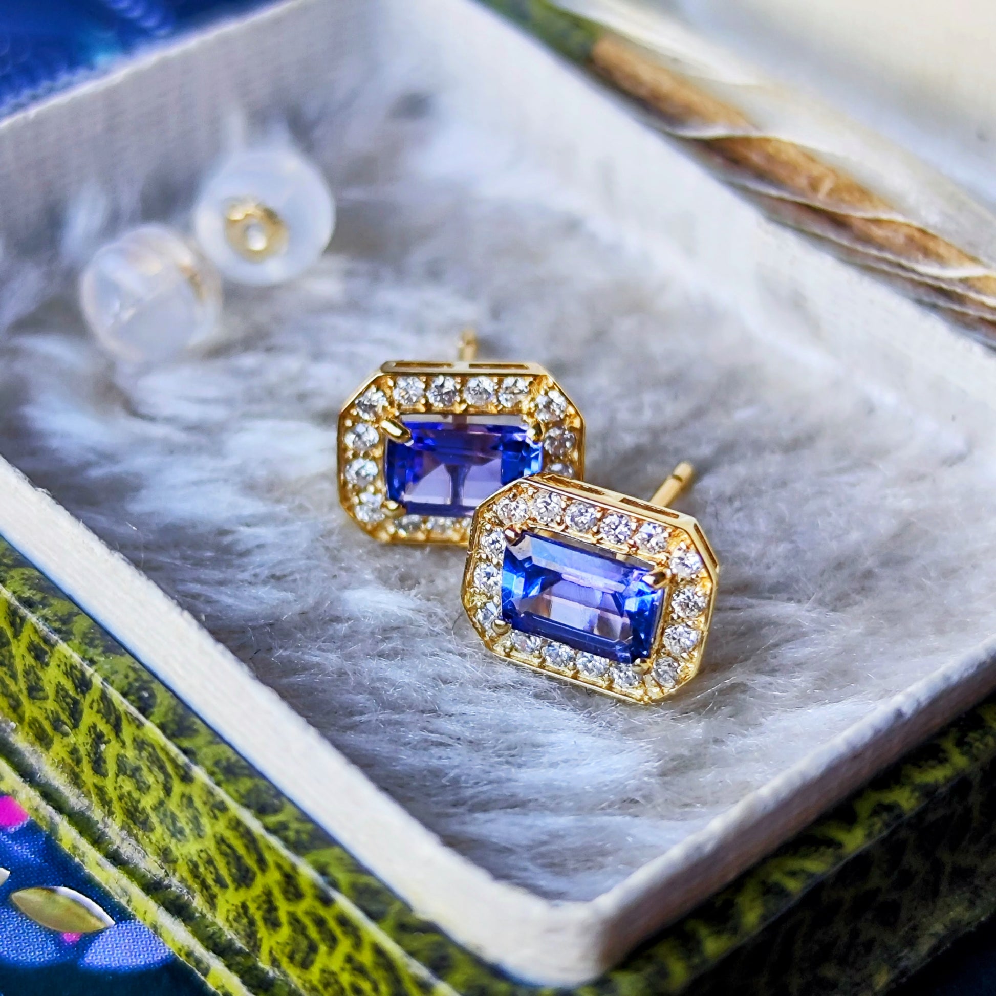 【お値下げ】天然タンザナイト 天然ダイヤモンド 18金ピアス