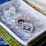 天然タンザナイト 天然ダイヤモンド 18金ピアス