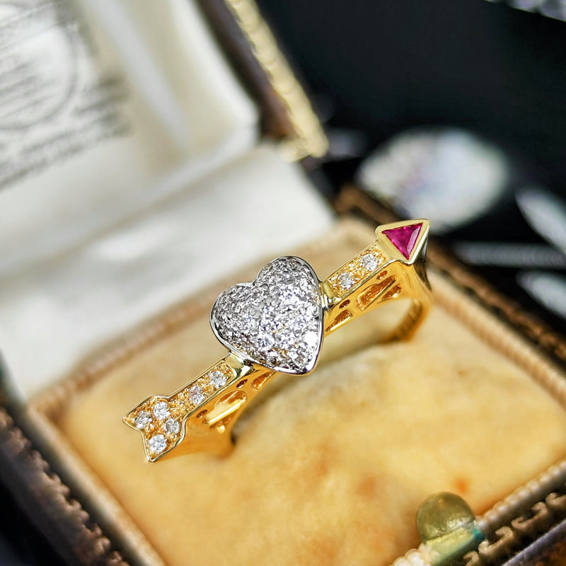 天然ルビー 天然ダイヤモンド 18金リング