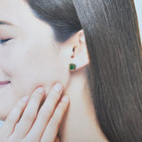 【シュガーローフ】天然エメラルド 天然ダイヤモンド ピアス