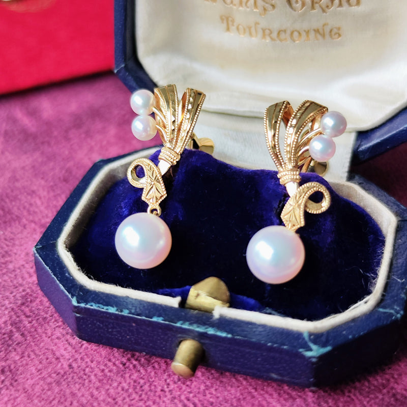 MIKIMOTO ミキモト あこや真珠 18金イヤリング