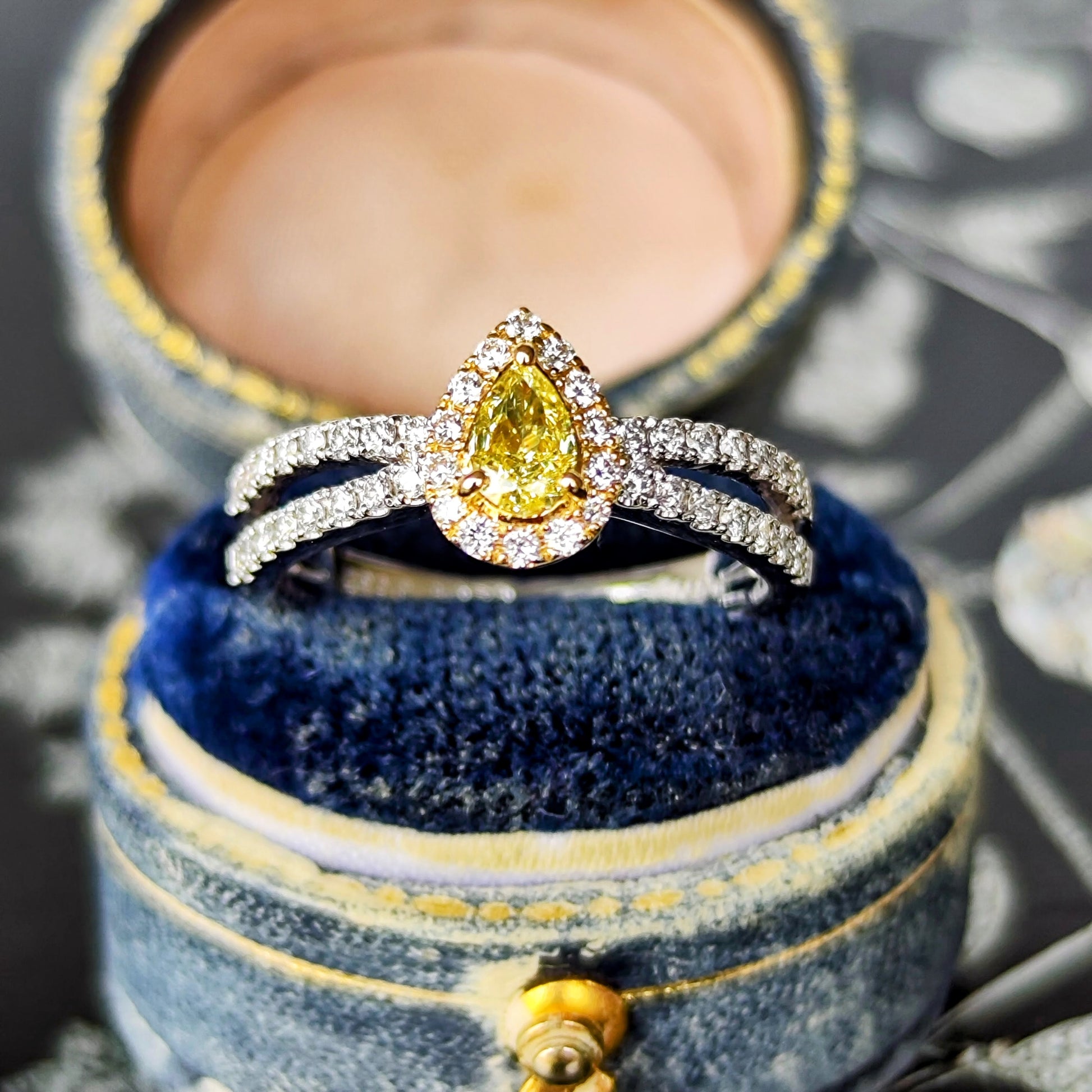 【イエローダイヤ】天然ダイヤモンド FANCY INTENSE YELLOW リング