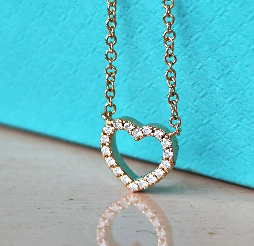 TIFFANY &Co ティファニー メトロハート ダイヤモンド ネックレス