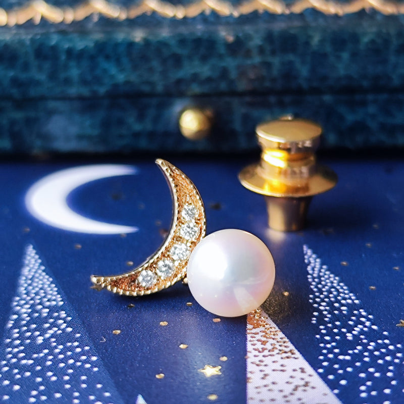 MIKIMOTO ミキモト あこや真珠 天然ダイヤモンド ブローチ