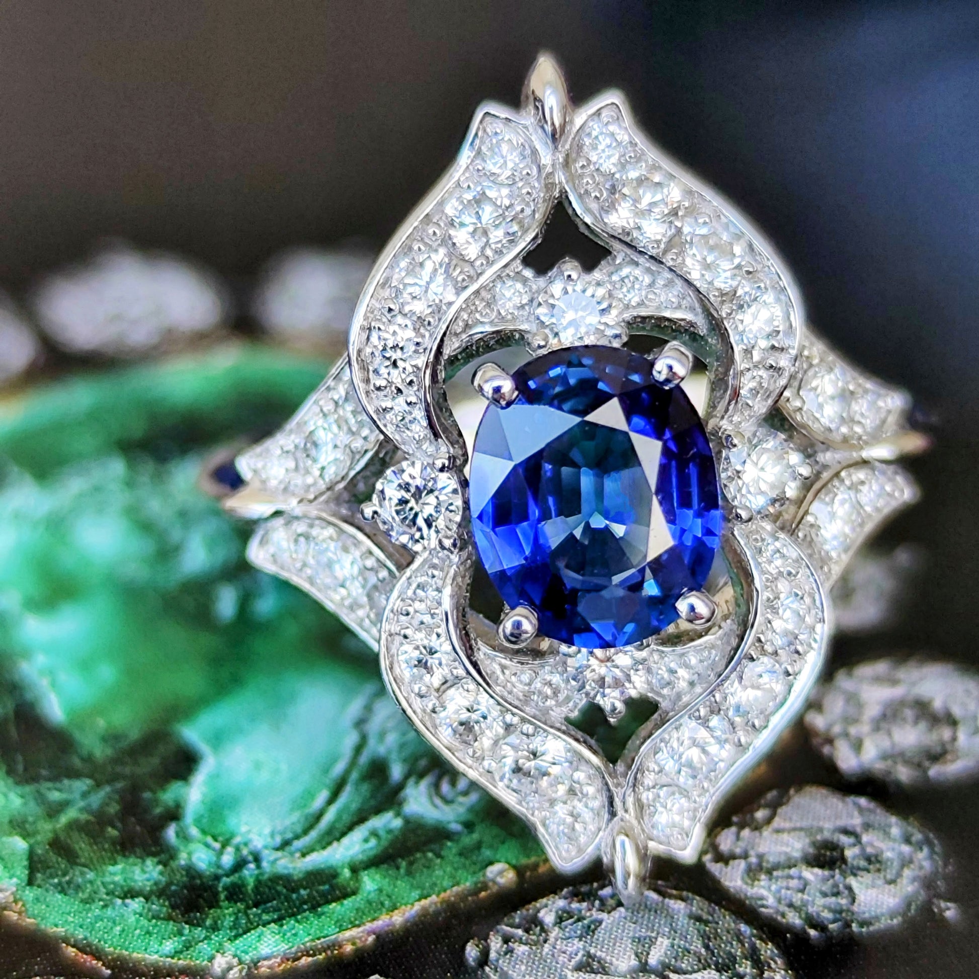 【ロイヤルブルー 大粒】天然サファイア 1.60ct 天然ダイヤモンド リング