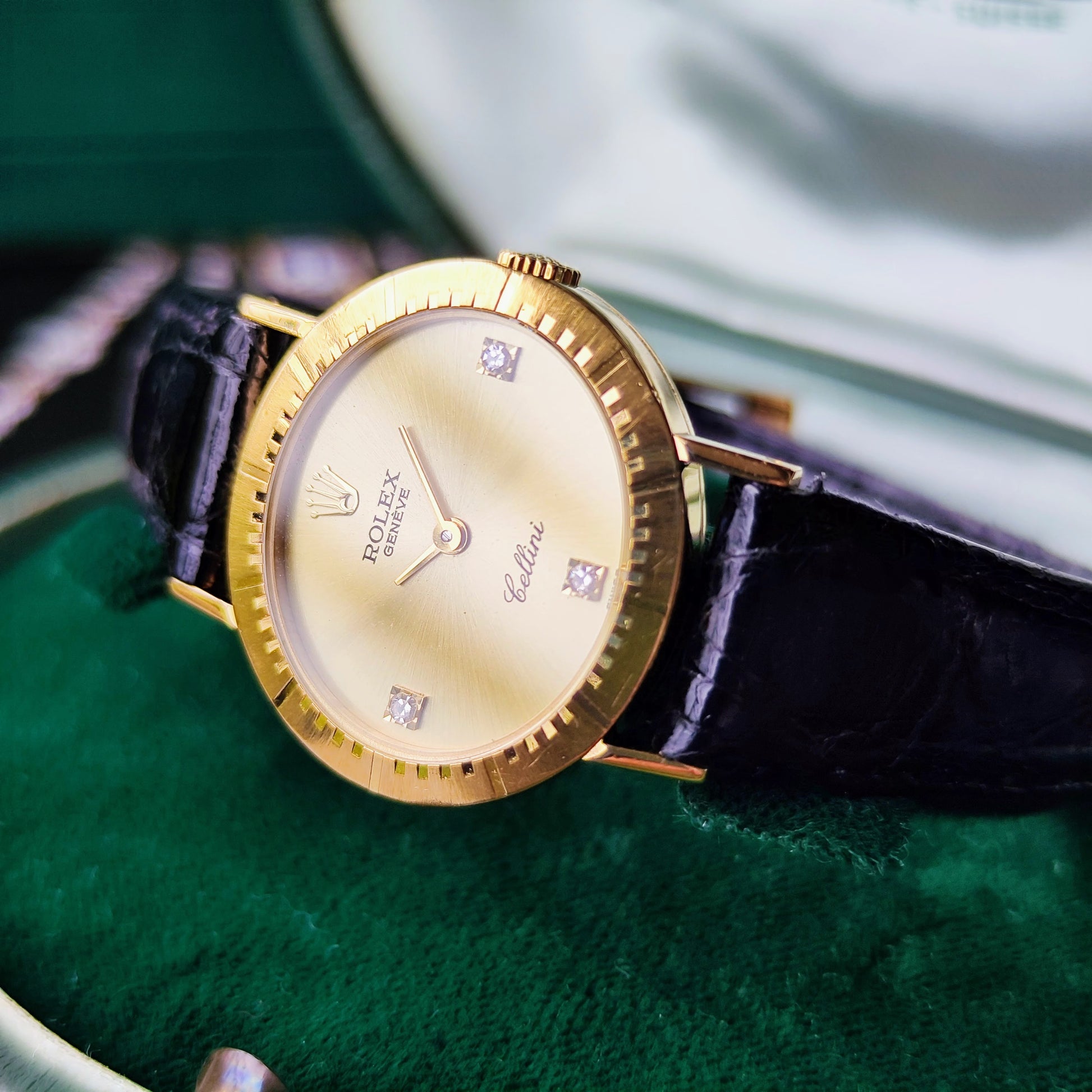 【OH済み】ROLEX ロレックス CELLINI チェリーニ 18金無垢 ダイヤモンド 手巻き腕時計