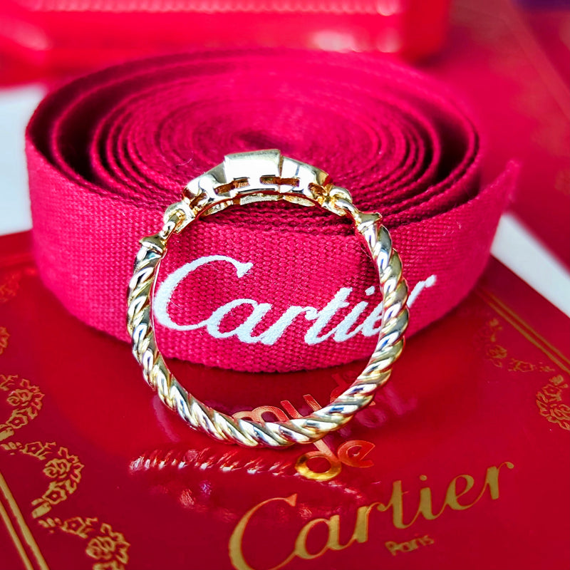 【Vintage Cartier】カルティエ エメラルド ダイヤモンド 18金スリーカラーリング