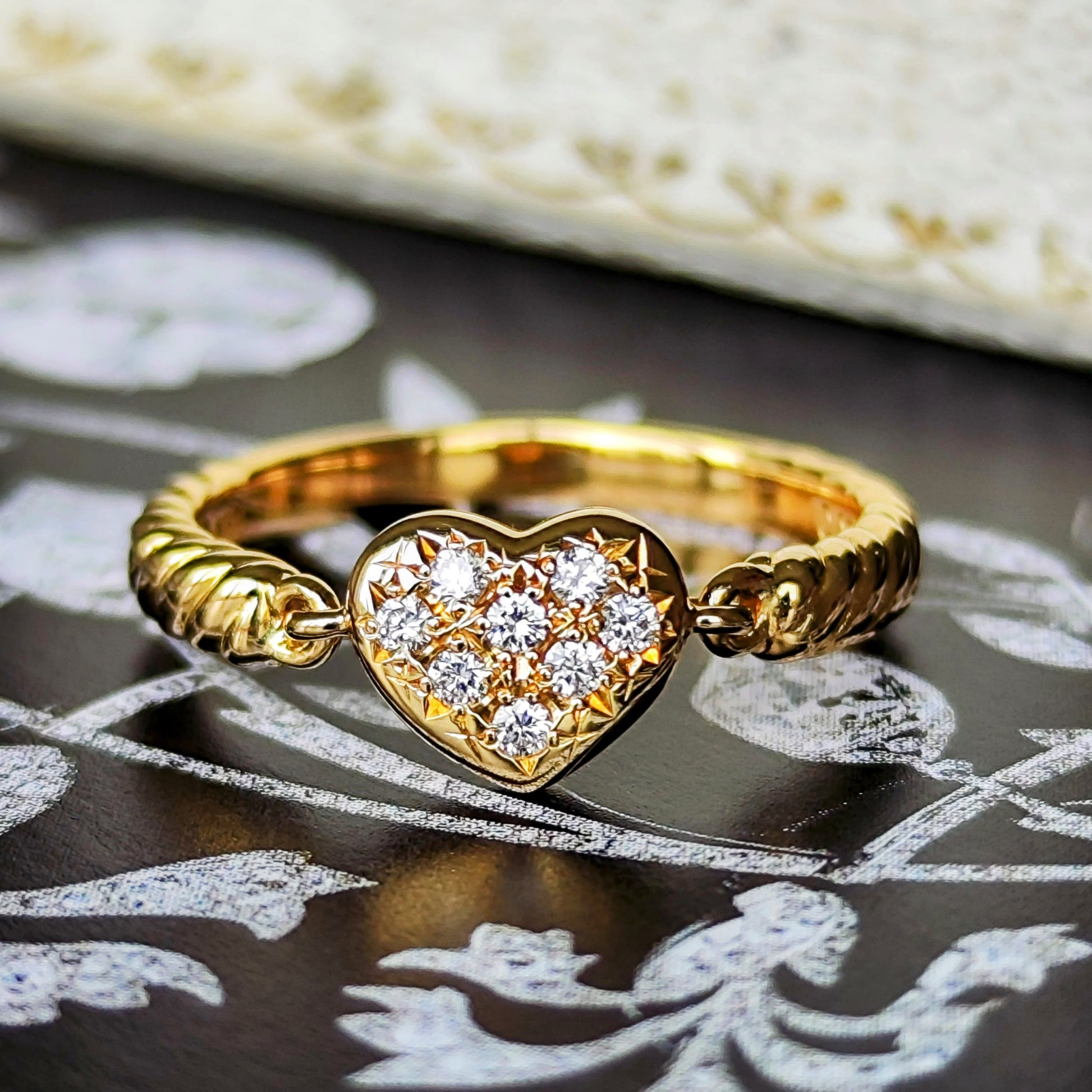 TASAKI 田崎真珠 天然ダイヤモンド ハートモチーフ パヴェリング