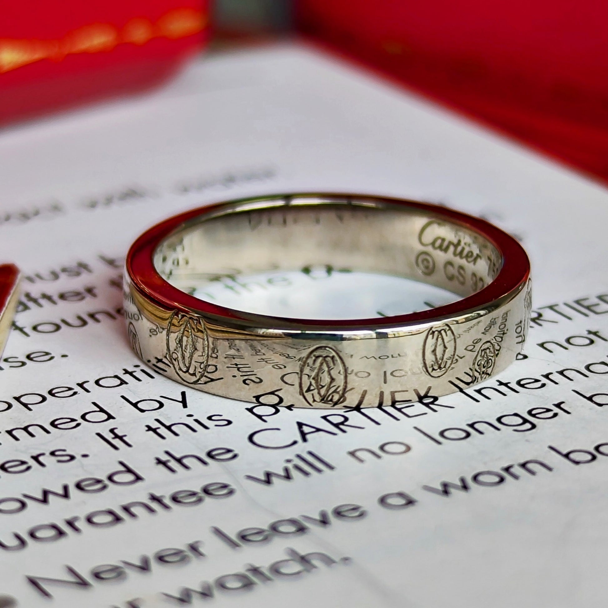 【Cartier 廃盤】カルティエ ハッピーバースデー リング 18金WG 52