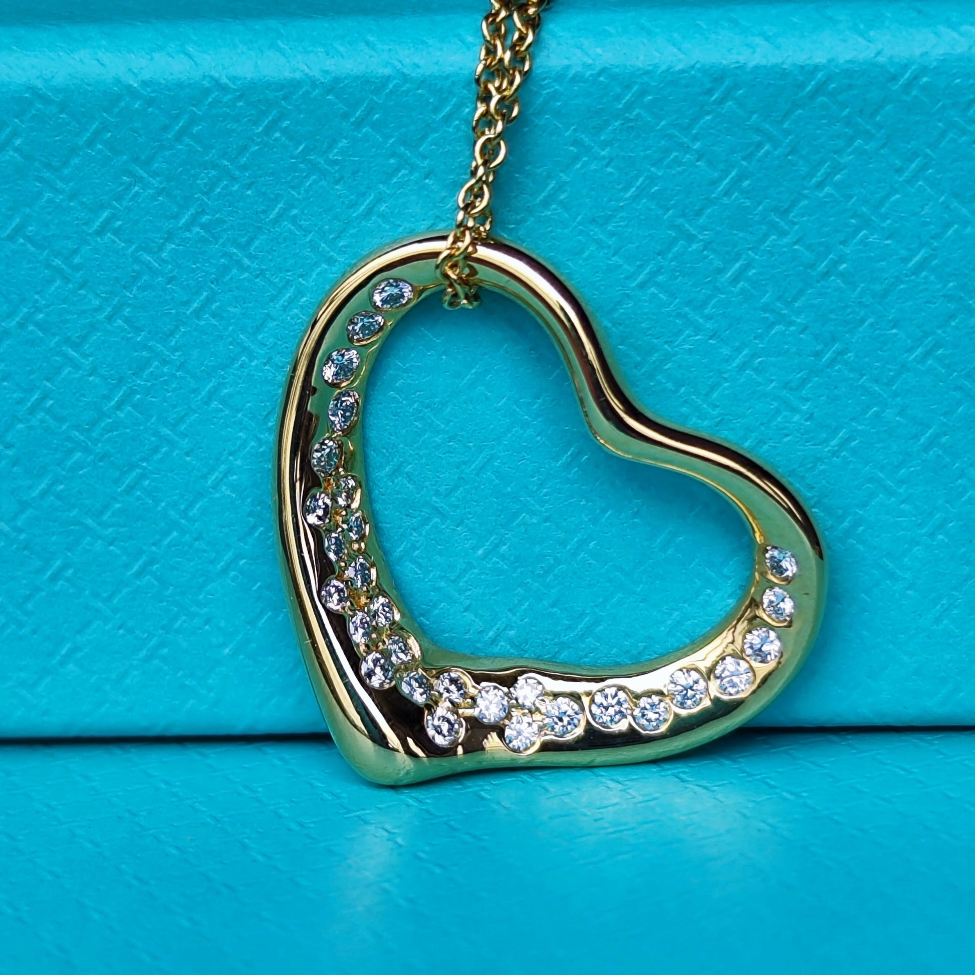TIFFANY &Co ティファニー オープンハート ダイヤモンド １８金YG ネックレス
