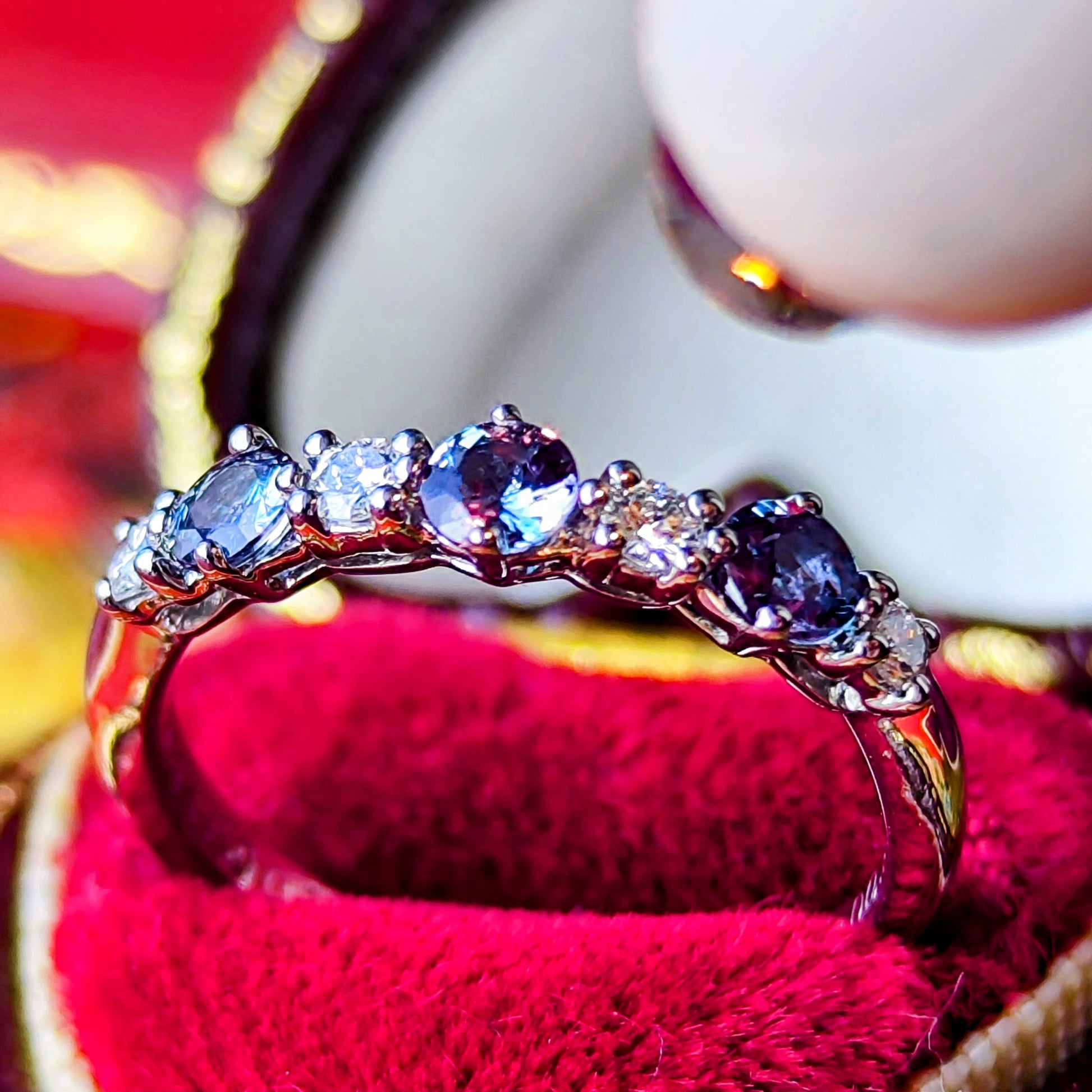 MIKIMOTO ミキモト 天然アレキサンドライト 天然ダイヤモンド プラチナリング