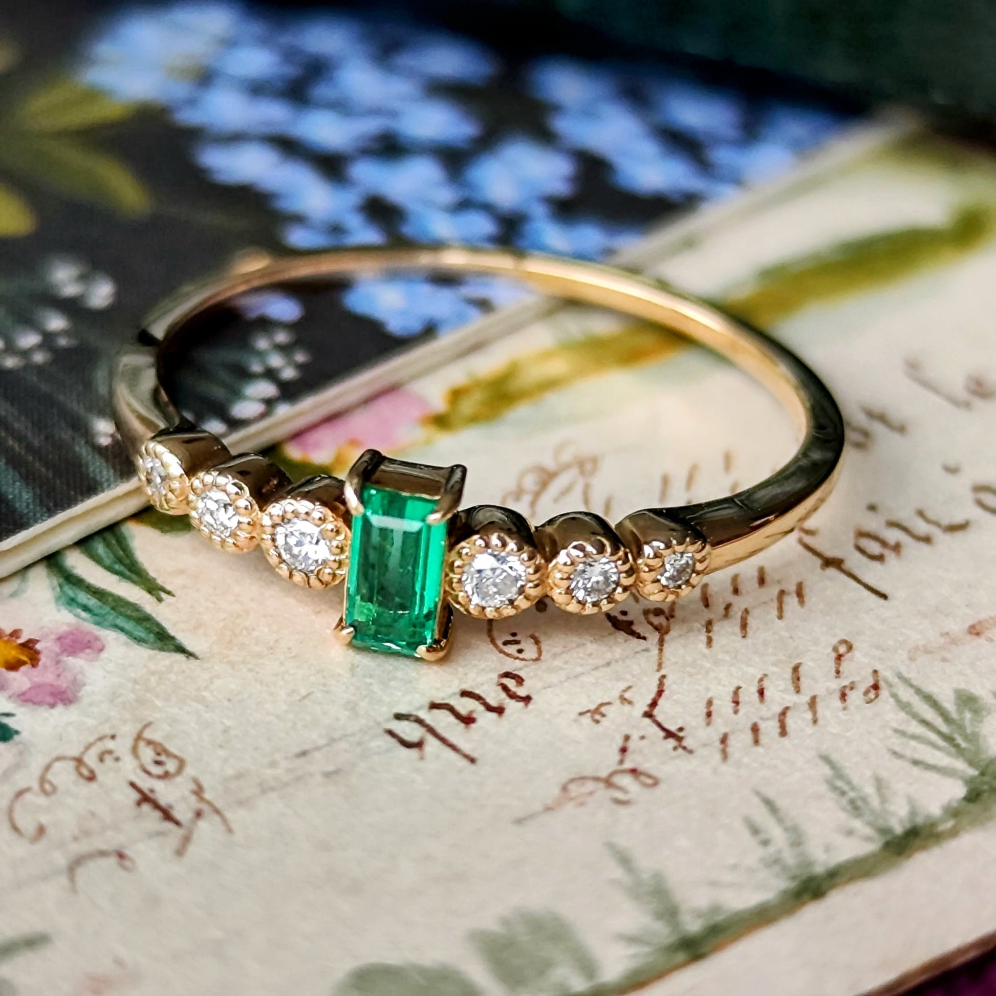 【コロンビア産】天然エメラルド 天然ダイヤモンド リング