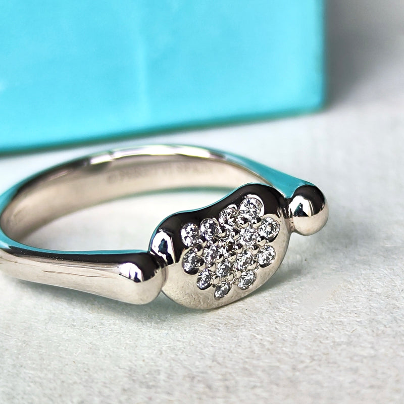 TIFFANY&Co ティファニー ビーン ダイヤモンドリング プラチナ