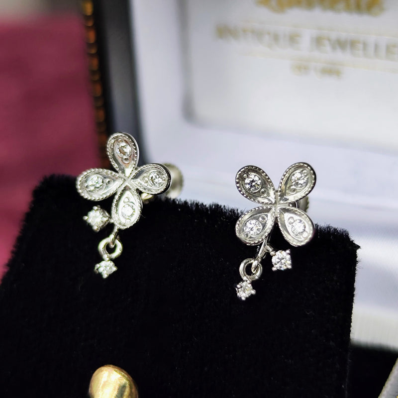 TASAKI 田崎真珠 天然ダイヤモンド イヤリング 18金WG