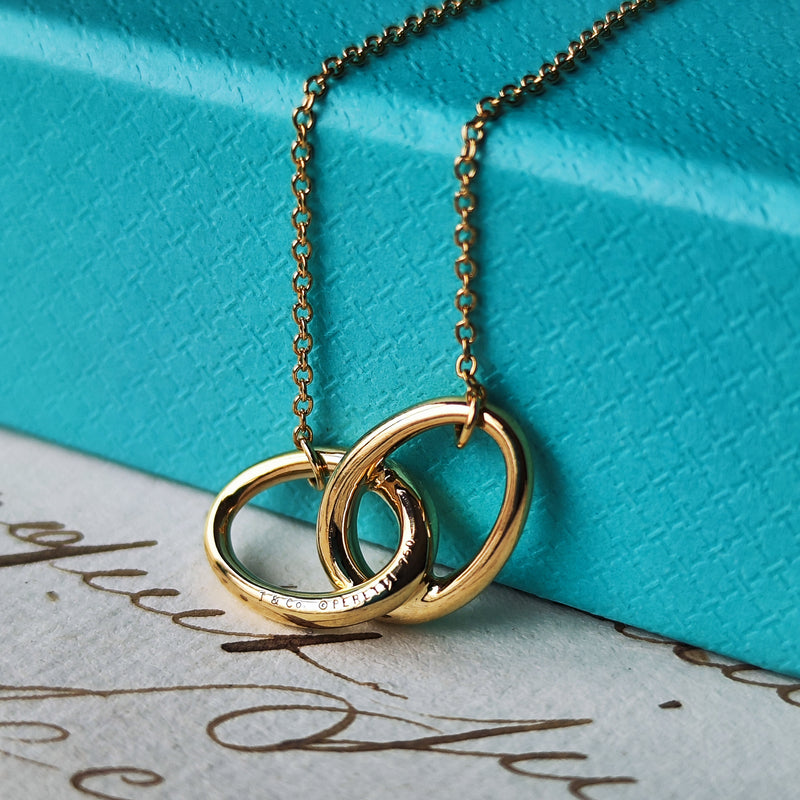 TIFFANY &Co ティファニー ダブルループネックレス 18金YG