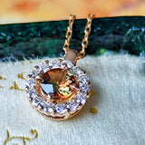 天然アンダリュサイト 天然ダイヤモンド ネックレス