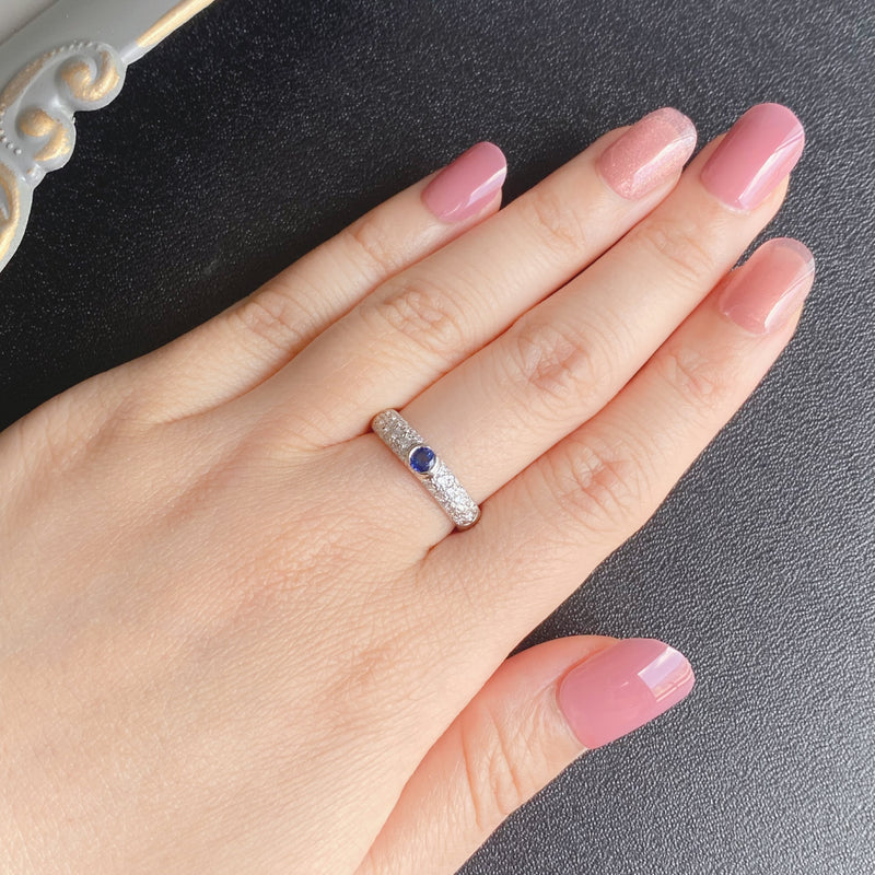 MIKIMOTO ミキモト 天然サファイア 天然ダイヤモンド リング