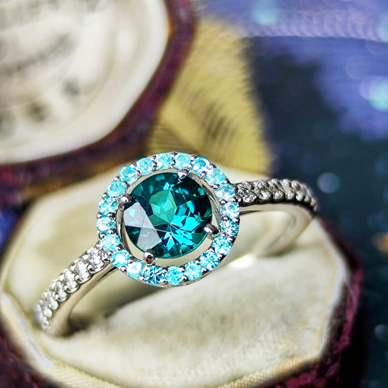 天然トルマリン 天然パライバトルマリン 天然ダイヤモンド プラチナリング