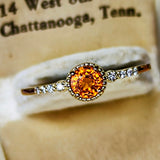 天然スペサルティンガーネット 天然ダイヤモンド 18金リング