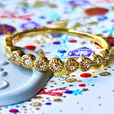 【ローズカット】天然ダイヤモンド ハーフエタニティリング 18金