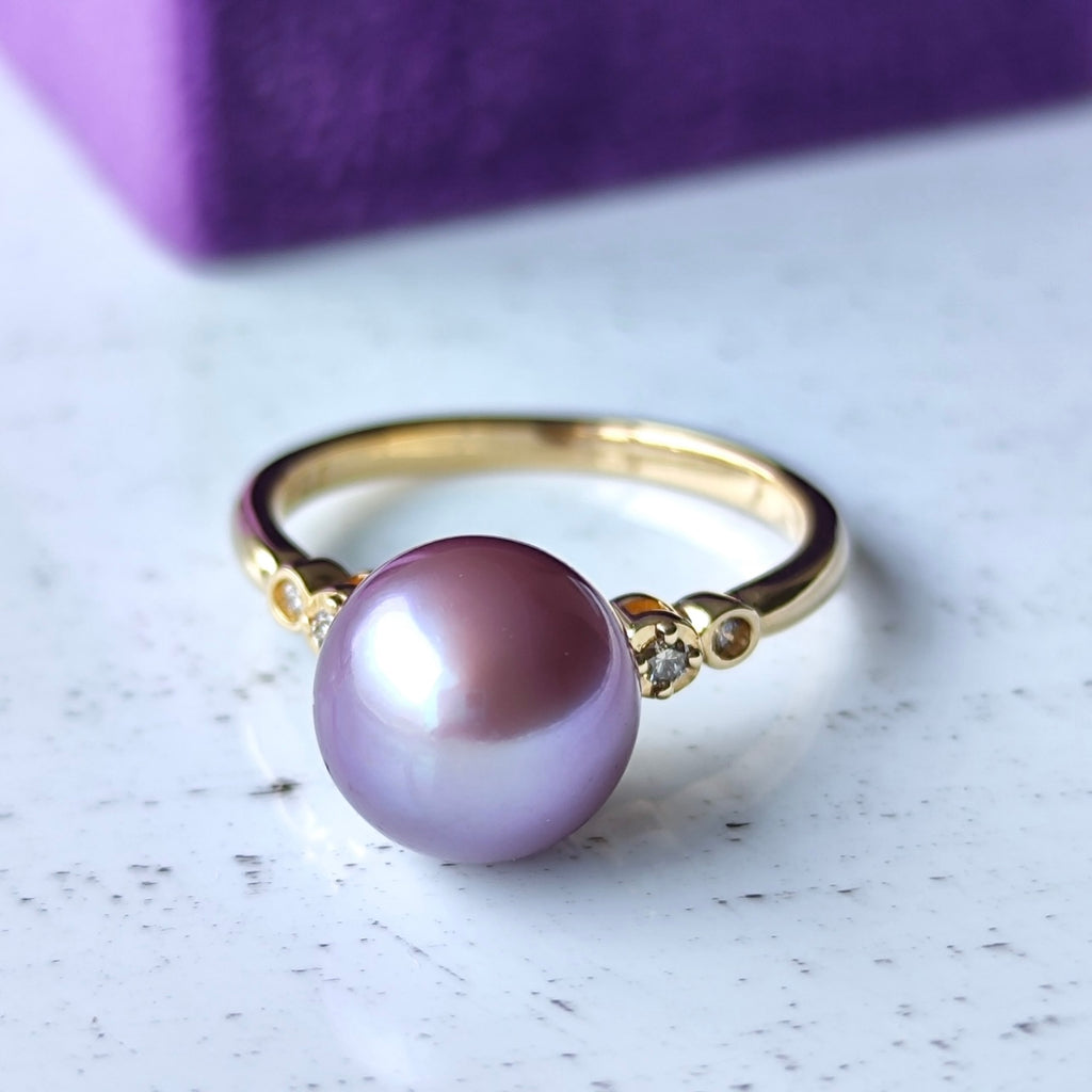 【限定品】紫陽花パール 天然ダイヤモンドリング