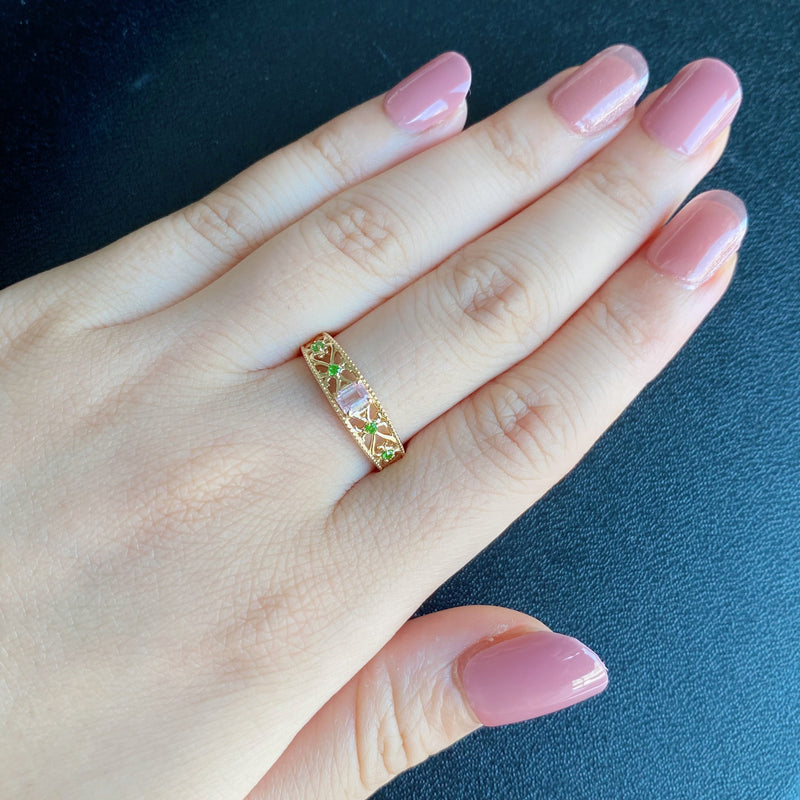 【アフガントルマリン】天然トルマリン 天然デマントイドガーネット リング