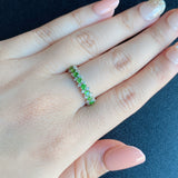 天然デマントイドガーネット 天然ダイヤモンド プラチナリング