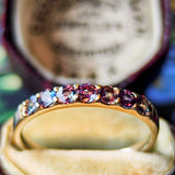 天然アレキサンドライト 0.45ct ハーフエタニティリング