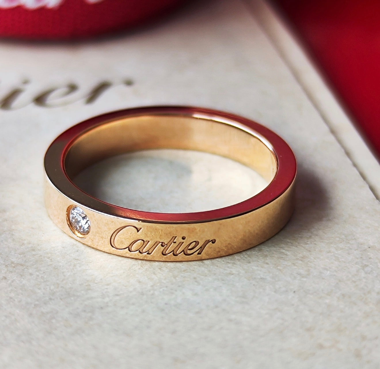 Cartier カルティエ Cドゥ ダイヤモンド リング 18金PG 50