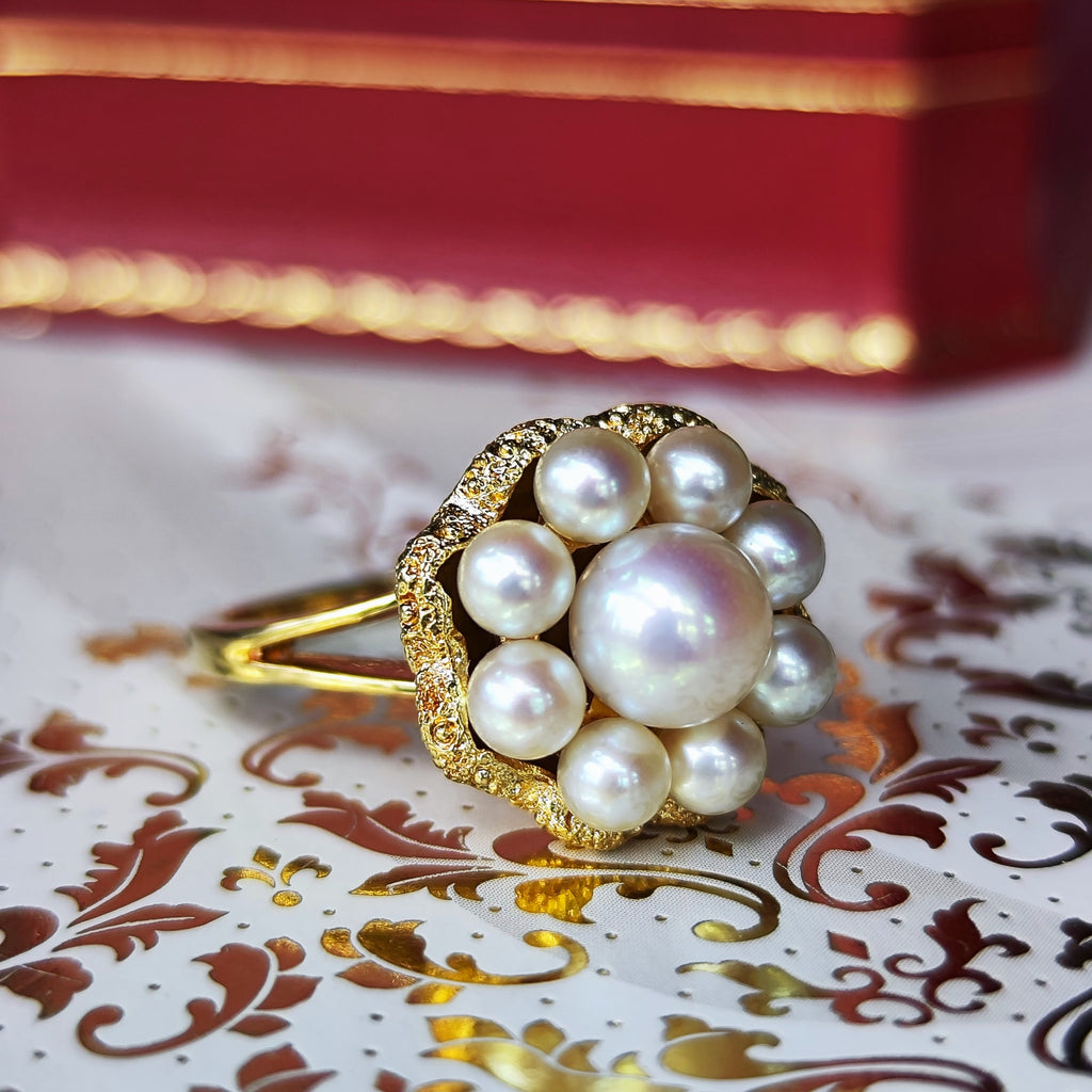 MIKIMOTO ミキモト あこや真珠 18金リング