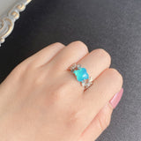 TASAKI 田崎真珠 シーブルーカルセドニー 天然ダイヤモンド リング