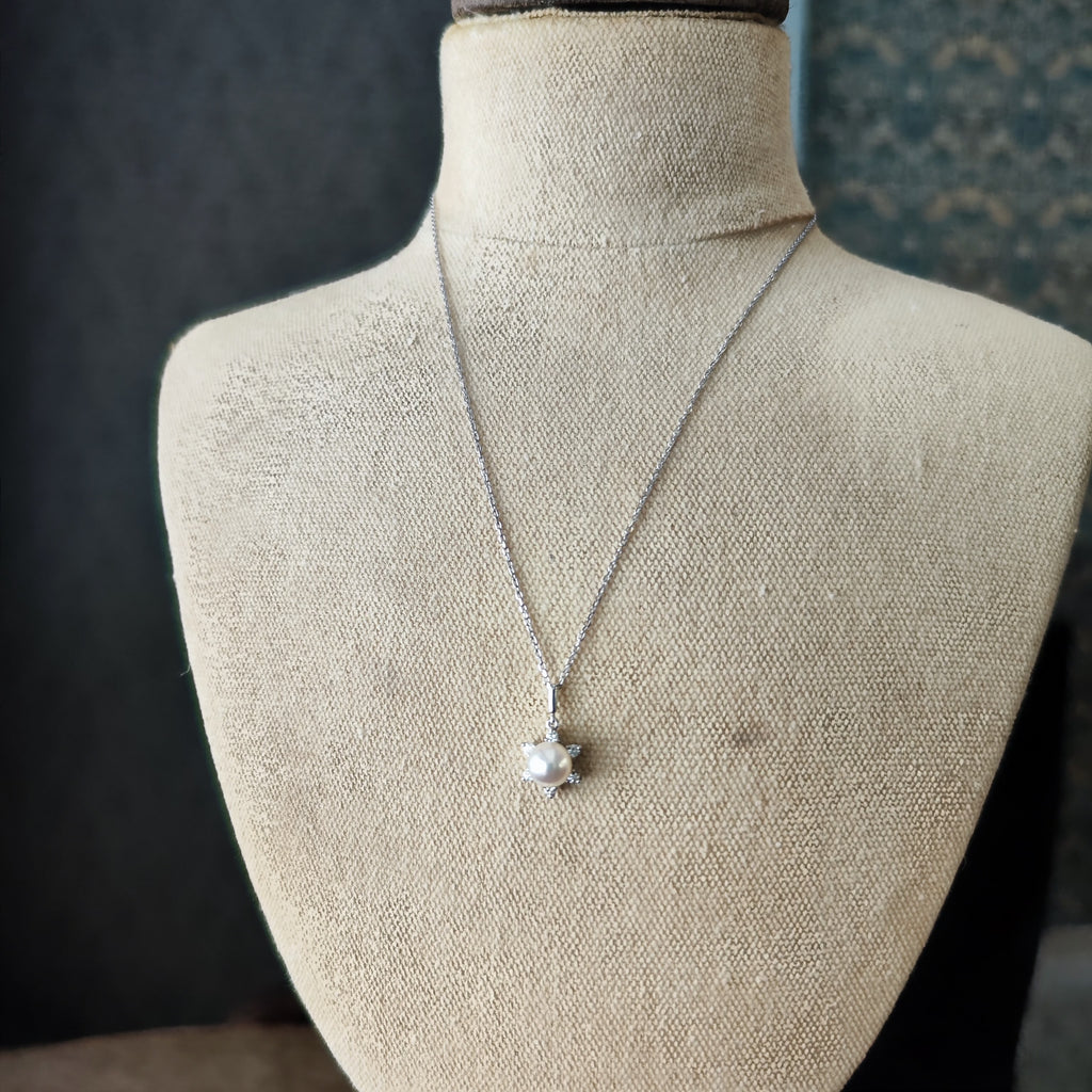 MIKIMOTO ミキモト あこや真珠 ダイヤモンド ネックレス