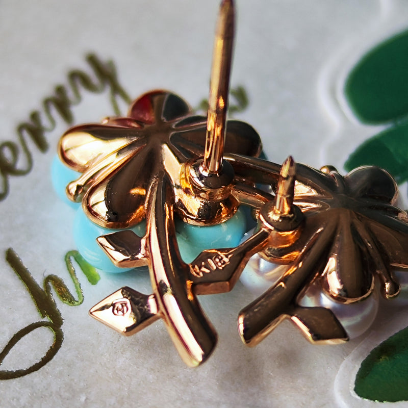 MIKIMOTO ミキモト あこや真珠 ダイヤモンド ターコイズ ルビー フラワーブローチ