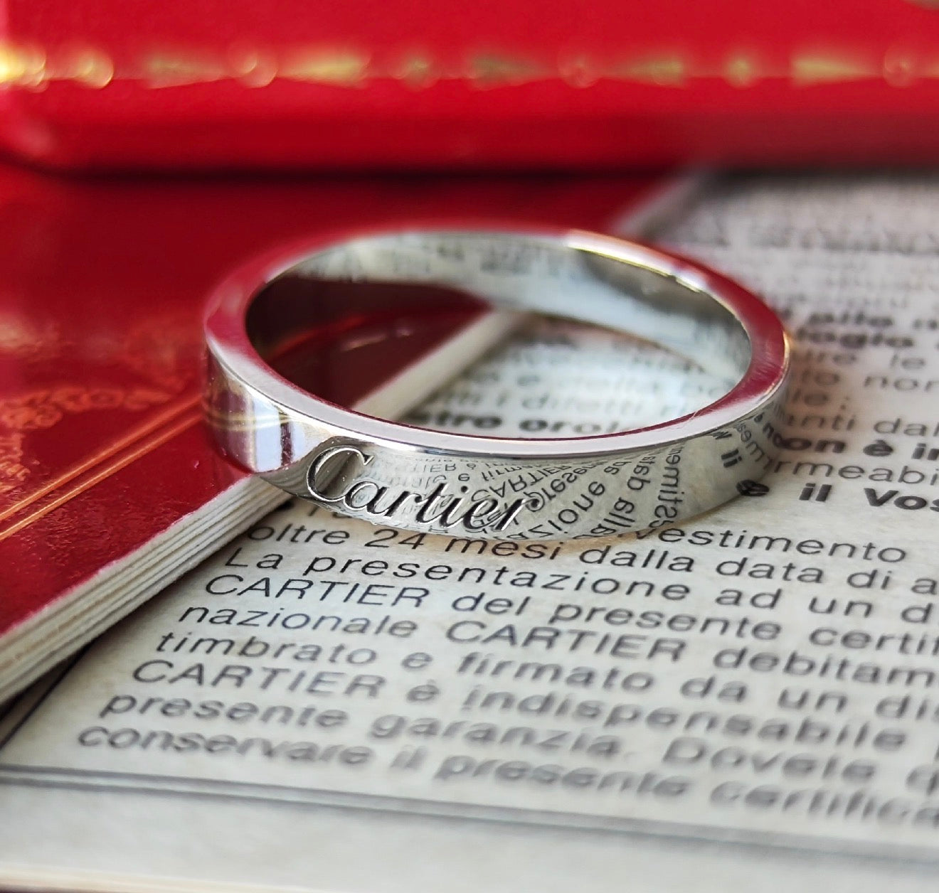 Cartier カルティエ Cドゥ エングレーブドリング プラチナ 54