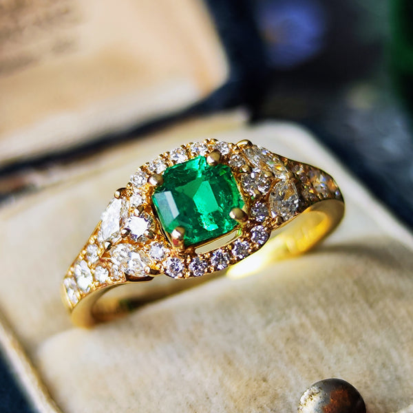 三越天然エメラルド天然ダイヤモンドリングE0.62ct D0.28ct AB4AC38B-EC44-4E96-B92E-