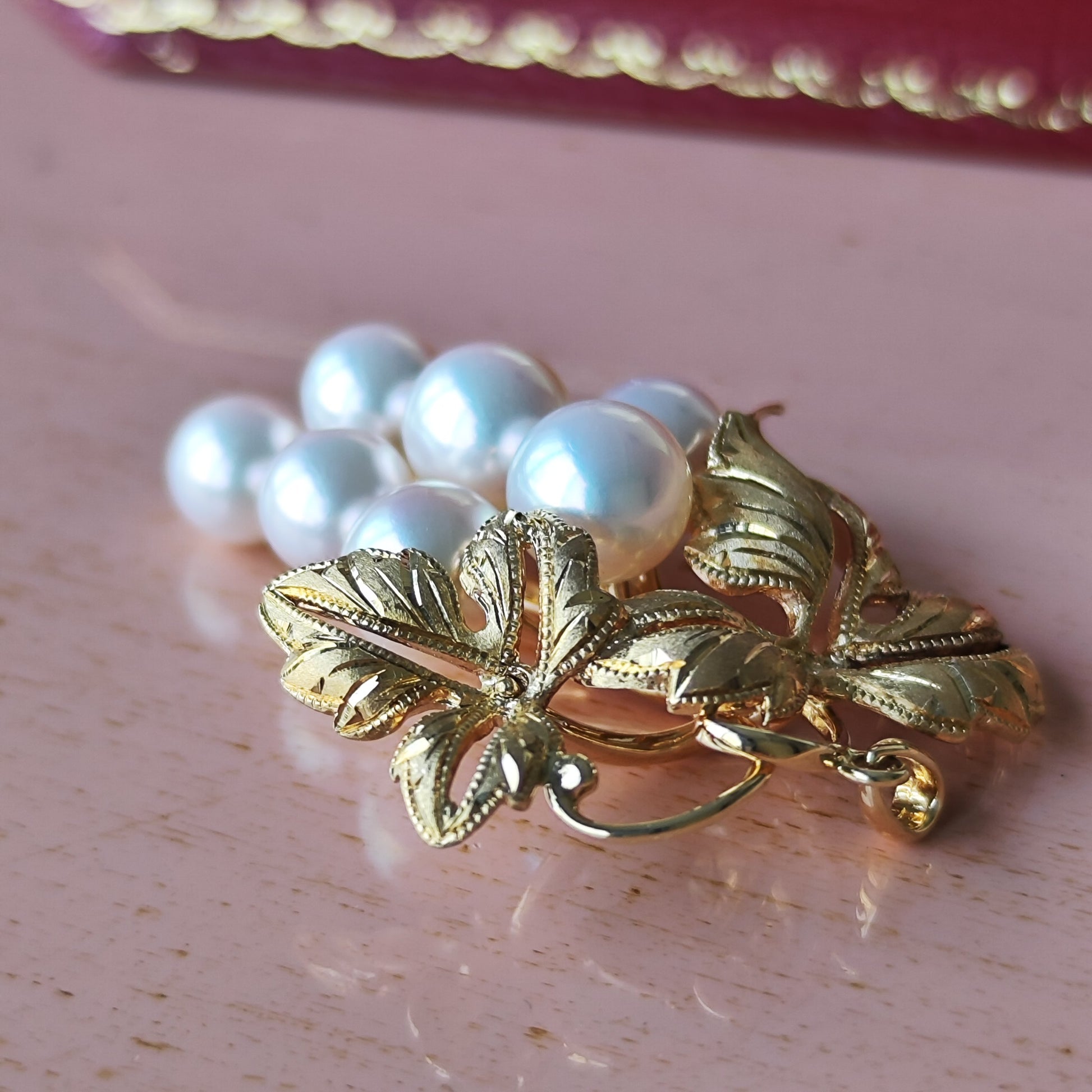 MIKIMOTO ミキモト あこや真珠 葡萄のモチーフ ペンダントトップ ヴィンテージ