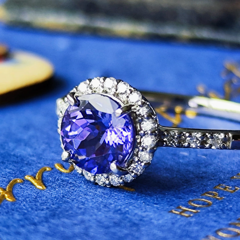 天然タンザナイト 天然ダイヤモンド リング